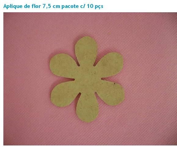 kit 10 flores de 7,5 x 7,5 cm com 6 petalas