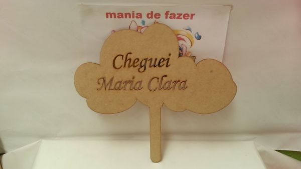 placa nuvem com dizeres vazados personalizado mdf cru