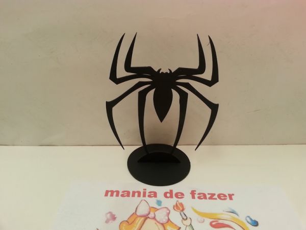 KIT 4 ARANHAS COR  PRETO 20 CM COM BASE  MDF